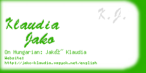 klaudia jako business card